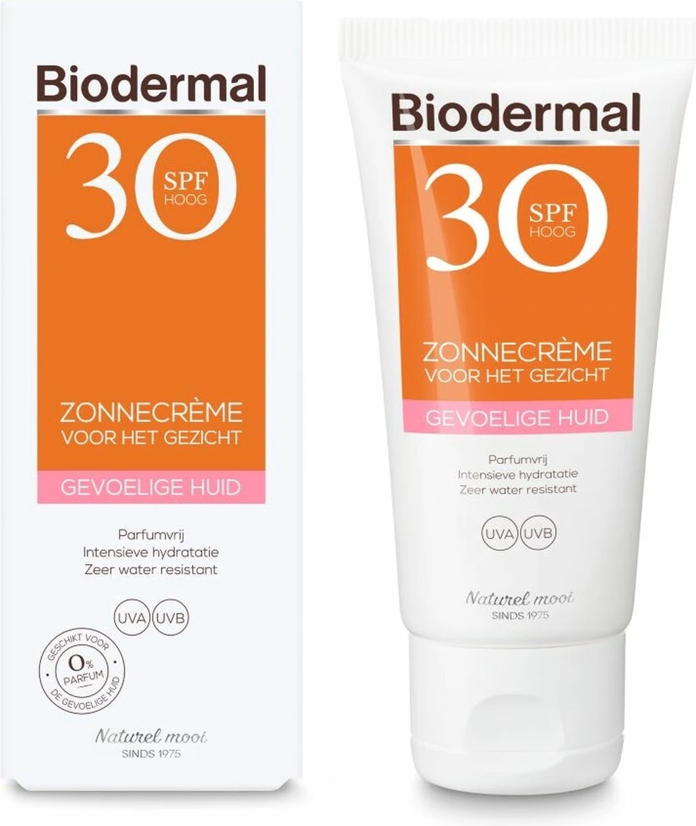 Biodermal Zonnebrand Voor De Gevoelige Huid - SPF 30 - 50ml - Zonnebrand Voor Het Gezicht 1 Biodermal Zonnebrand Voor De Gevoelige Huid - SPF 30 - 50ml - Zonnebrand Voor Het Gezicht