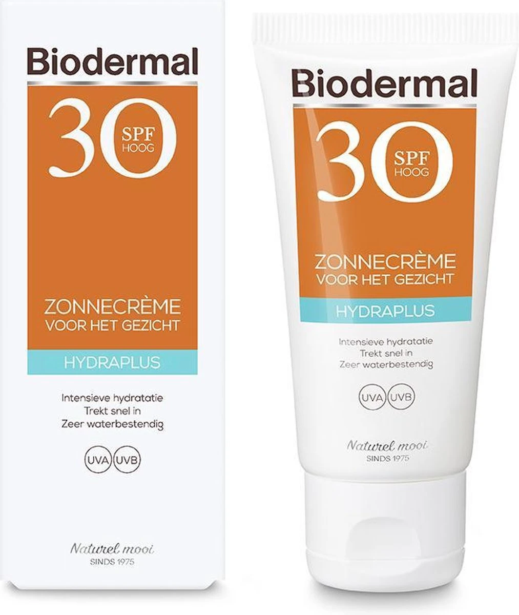 Biodermal Zonnebrand - Zonnebrandcreme Gezicht - Hydraplus Face SPF30 50ml 3 Biodermal Zonnebrand - Zonnebrandcreme Gezicht - Hydraplus Face SPF30 50ml - Afbeelding 3