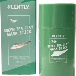 Plently - 1 + 1 Gratis - Groene Thee Masker - Green Mask Stick - 100% Natuurlijk Masker - Gezichtsmasker - Klei Masker - Anti Acne Masker - Verzorgend Masker - Groene Thee - Huidverzorging - Verkoelend - Hydraterend - Hoge Kwaliteit