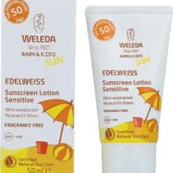 Weleda Edelweiss Zonnecrème Gevoelige Huid SPF50 -Zacht Huid Verkoop 1082x1200 1