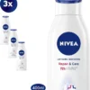 NIVEA Repair & Care Bodylotion - Zeer Droge Huid - 3 X 400 Ml - Voordeelverpakking