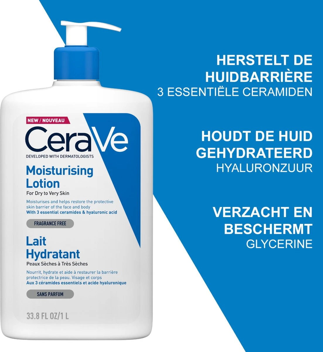 CeraVe - Moisturizing Lotion - Bodylotion - Droge Tot Zeer Droge Huid - 1000 Ml 2 CeraVe - Moisturizing Lotion - Bodylotion - Droge Tot Zeer Droge Huid - 1000 Ml - Afbeelding 2