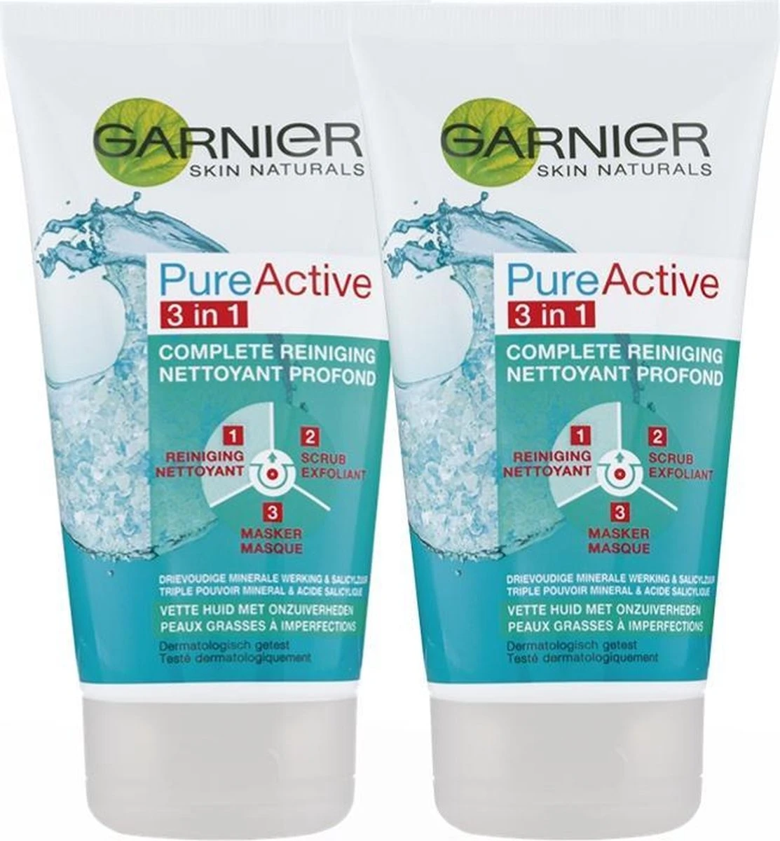 Garnier - PureActive 3-in-1 Masker Met Klei Argile Voor De Gemengde Huid Met Onzuiverheden - 2 X 150ml - Tegen Mee-eters En Onzuiverheden - Voordeelverpakking 11 Garnier - PureActive 3-in-1 Masker Met Klei Argile Voor De Gemengde Huid Met Onzuiverheden - 2 X 150ml - Tegen Mee-eters En Onzuiverheden - Voordeelverpakking - Afbeelding 11