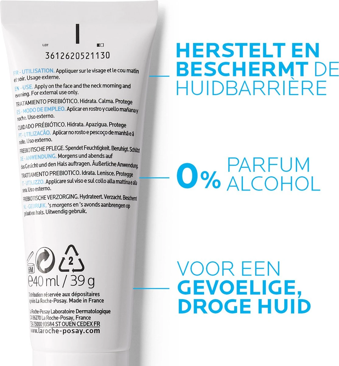 La Roche-Posay Toleriane Sensitive Rijk Dagcrème - 40ml - Droge Huid 11 La Roche-Posay Toleriane Sensitive Rijk Dagcrème - 40ml - Droge Huid - Afbeelding 11