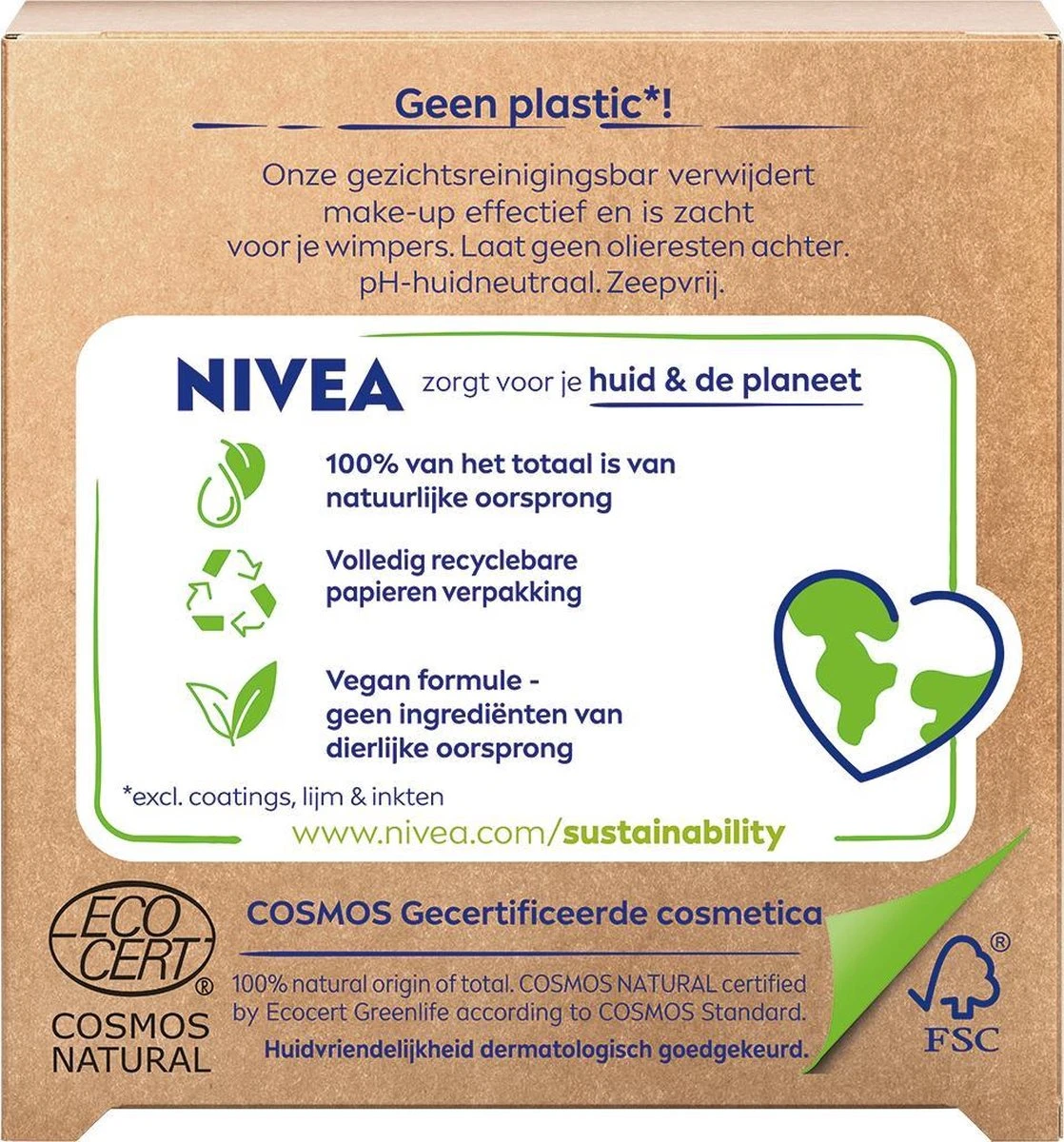 NIVEA Naturally Clean Face Bar Make Up Remover 75 Gr 4 NIVEA Naturally Clean Face Bar Make Up Remover 75 Gr - Afbeelding 4