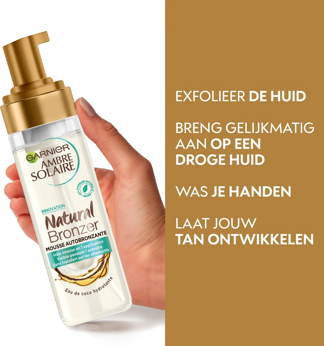 Garnier Ambre Solaire Self Tan Zelfbruiner Mousse - 200ml 4 Garnier Ambre Solaire Self Tan Zelfbruiner Mousse - 200ml - Afbeelding 4