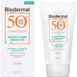 Biodermal Zonnelotion Droge Huid - Zonnebrand Voor De Droge Huid - Spf50+ 150ml - Ook Geschikt Voor Kinderen