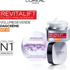 L’Oréal Paris Revitalift Filler Anti-Aging Dagcrème SPF50 - 50ml - Gezichtsverzorging Met Hyaluronzuur -Zacht Huid Verkoop 1149x1200