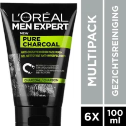 L’Oréal Paris Men Expert Pure Charcoal Gezichtsreiniging - 6 X 100 Ml - Voordeelverpakking 20 L’Oréal Paris Men Expert Pure Charcoal Gezichtsreiniging - 6 X 100 Ml - Voordeelverpakking -Zacht Huid Verkoop 1158x1200 3