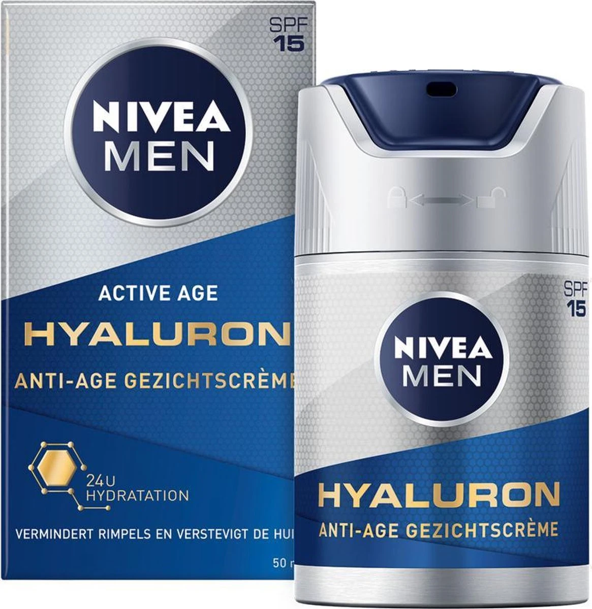 NIVEA MEN Anti-Age Hyaluron Gezichtcrème SPF 15 - 50ml 4 NIVEA MEN Anti-Age Hyaluron Gezichtcrème SPF 15 - 50ml - Afbeelding 4
