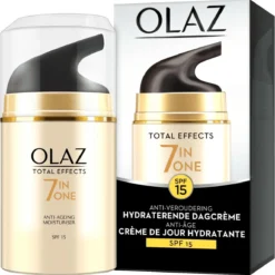 Olaz Total Effects 7in1 Anti-Veroudering Hydraterende Dagcrème Met SPF15 - 50ml -Zacht Huid Verkoop 1192x1200