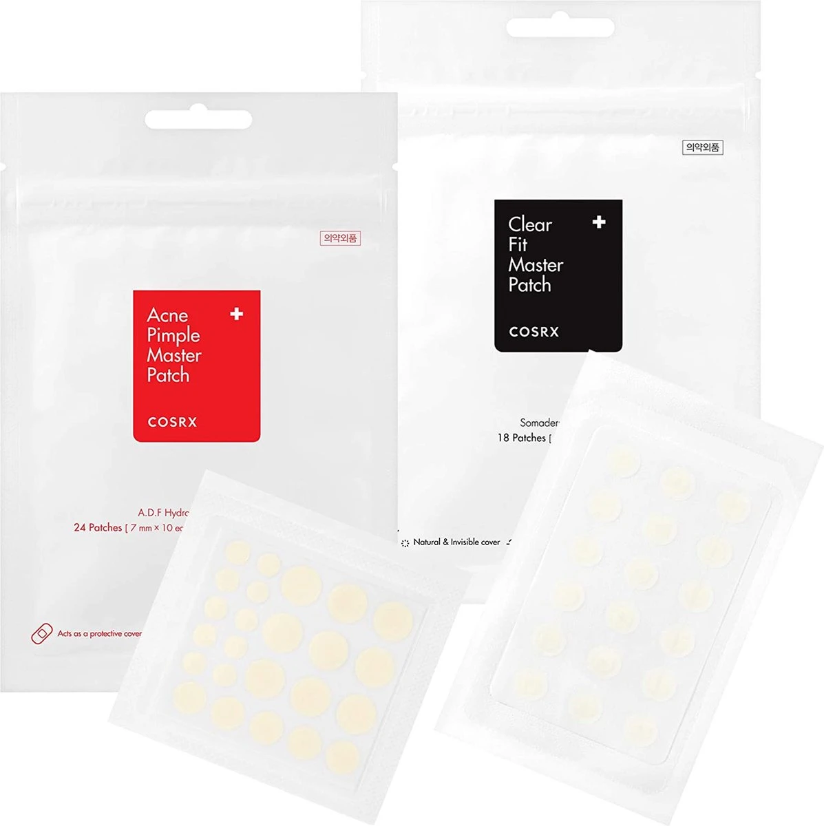 COSRX Clear Fit Master Patch + COSRX Pimple Master Patch - Gezichtspleisters Voor Puistjes - Onzuiverheden - Hydrocolloid Patches - Absorbs Oil And Extracts Impurities - Skin Barrier - Ultra-thin Patches - Onzuivere Gevoelige Huid 1 COSRX Clear Fit Master Patch + COSRX Pimple Master Patch - Gezichtspleisters Voor Puistjes - Onzuiverheden - Hydrocolloid Patches - Absorbs Oil And Extracts Impurities - Skin Barrier - Ultra-thin Patches - Onzuivere Gevoelige Huid