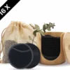 Bamboozy 16 Zwarte Herbruikbare Wattenschijfjes + Bamboe Houder 12x Dagelijks 4x Scrub 4 Laags Wasbare Wattenschijfjes Zero Waste