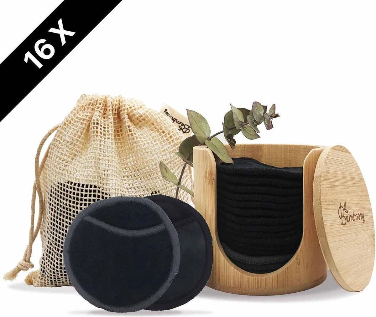 Bamboozy 16 Zwarte Herbruikbare Wattenschijfjes + Bamboe Houder 12x Dagelijks 4x Scrub 4 Laags Wasbare Wattenschijfjes Zero Waste 1 Bamboozy 16 Zwarte Herbruikbare Wattenschijfjes + Bamboe Houder 12x Dagelijks 4x Scrub 4 Laags Wasbare Wattenschijfjes Zero Waste