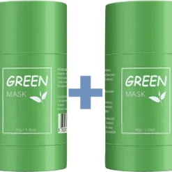 Merkloos Green Mask Stick – 2 Stuks – Gezichtsmasker – Gezichtsverzorging - Mee-eters Verwijderen – Natuurlijk Product
