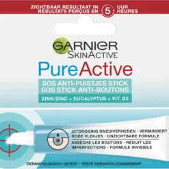 Garnier Skinactive Face SOS Anti-Puistjes Stick - 10 Ml - Tegen Puistjes, Onzuiverheden En Rode Vlekjes