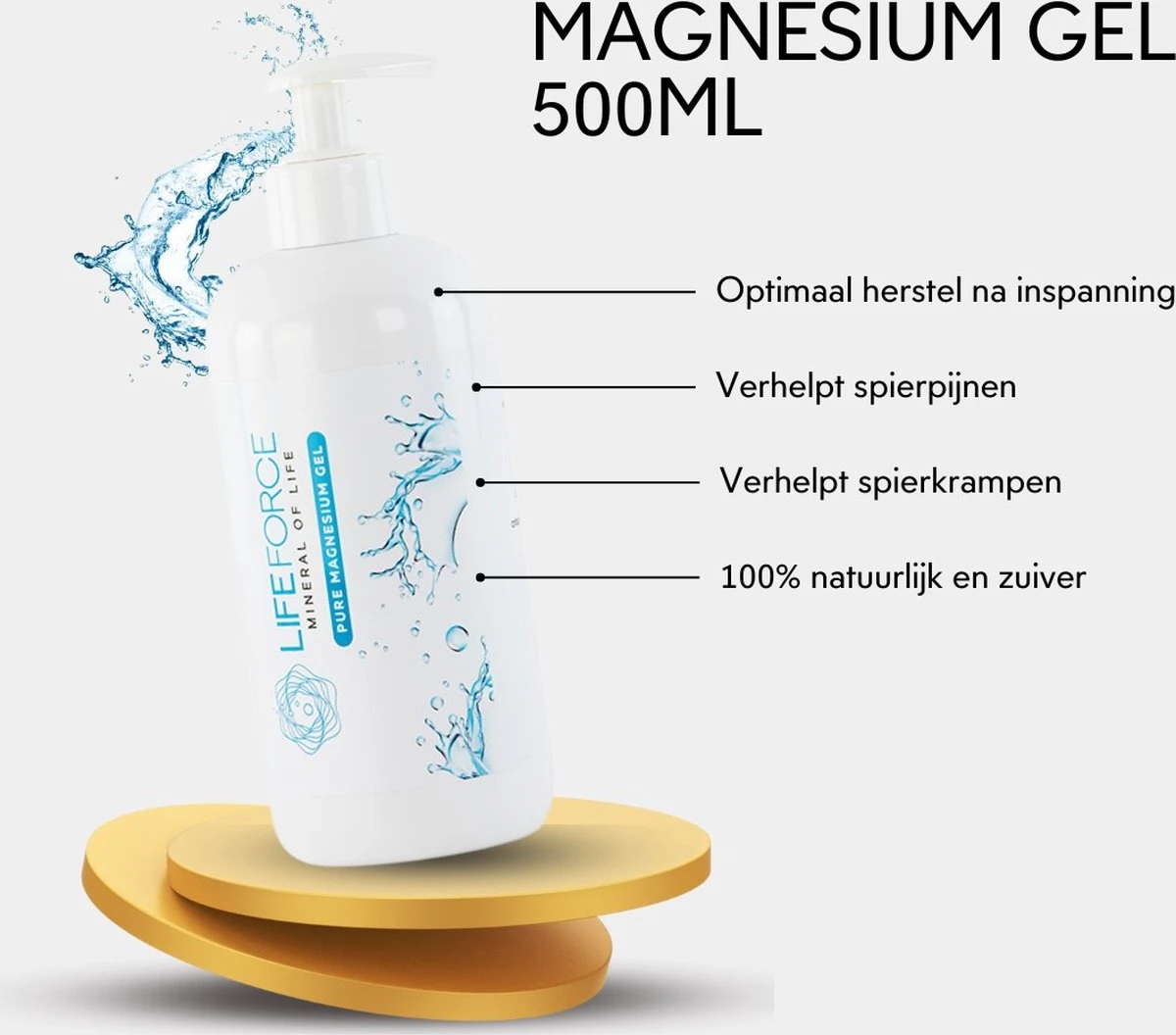 Lifeforce Magnesium Gel (500 Ml) | Puur Zechstein| Magnesium Gel Voor Spieren En Gewrichten 3 Lifeforce Magnesium Gel (500 Ml) | Puur Zechstein| Magnesium Gel Voor Spieren En Gewrichten - Afbeelding 3