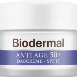 Biodermal Anti Age Dagcrème 50+ - Dagcrème Met Hyaluronzuur En Vitamine E - Met - SPF15 - Helpt Rimpels Verminderen - 50ml