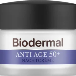 Biodermal Anti Age Nachtcrème 50+ - Nachtcrème Met Niacinamide & Sheaboter - Helpt Rimpels Verminderen - 50ml