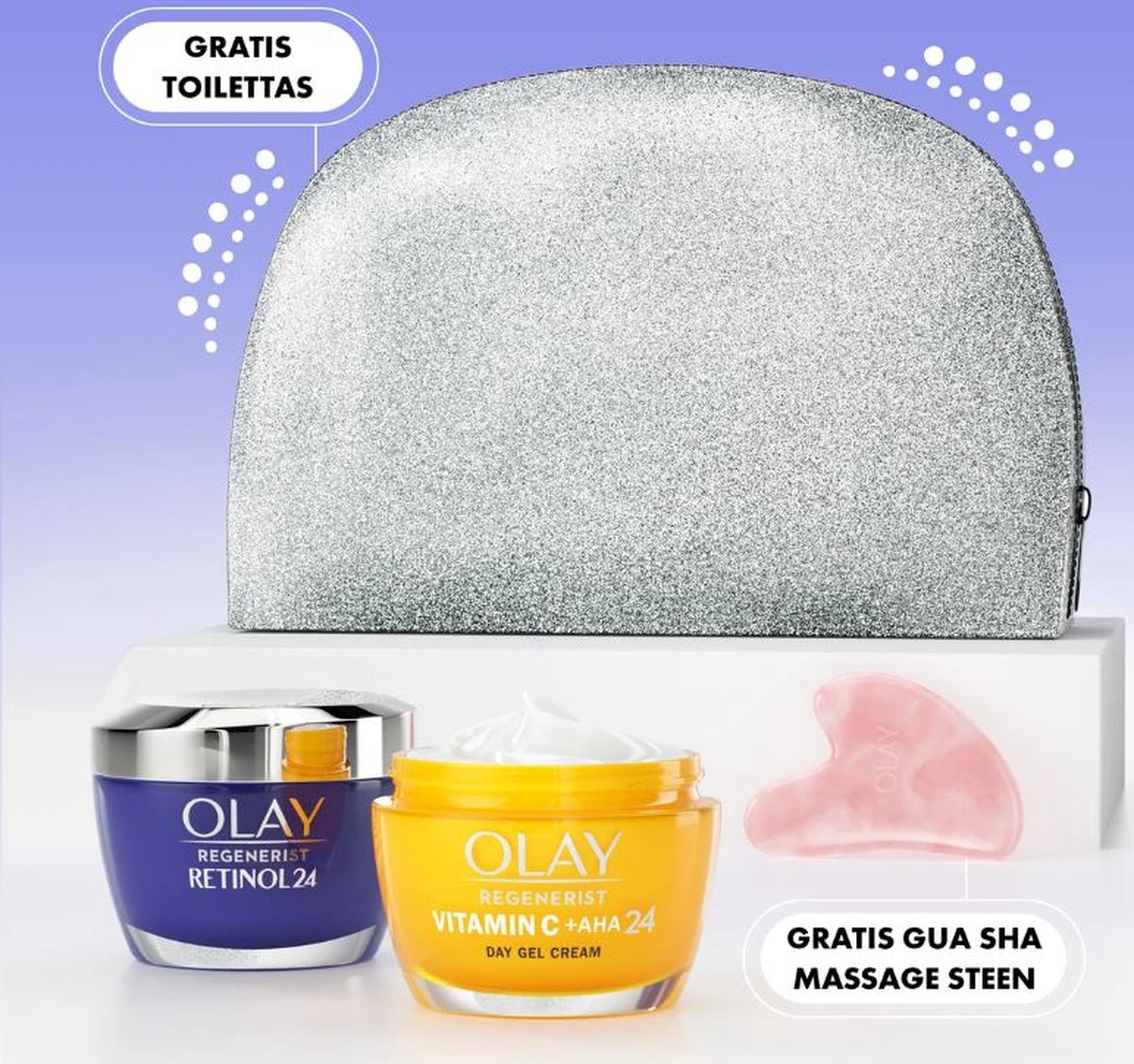 Olay Geschenkset - Vitamine C+AHA24 Dagcrème Voor Vrouwen - Retinol24 Nachtcrème Voor Vrouwen - Etui - Gua Sha Gezichtssteen 1 Olay Geschenkset - Vitamine C+AHA24 Dagcrème Voor Vrouwen - Retinol24 Nachtcrème Voor Vrouwen - Etui - Gua Sha Gezichtssteen