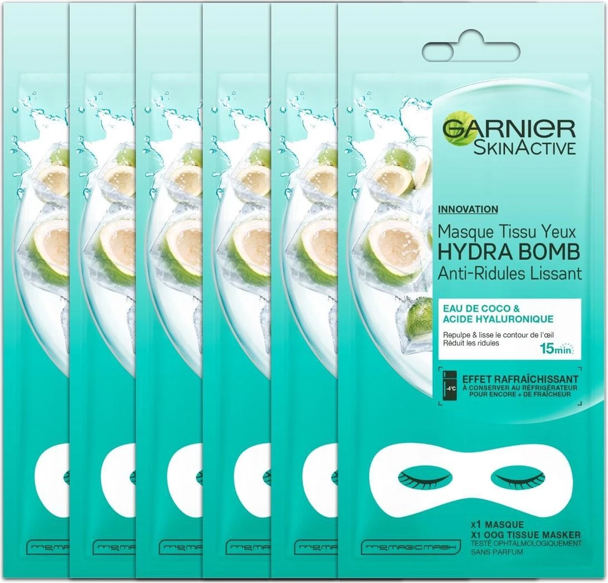 Garnier Skinactive Face Sheet Oogmasker - Kokosnoot En Hyaluronzuur - 5 Stuks - Voordeelverpakking 1 Garnier Skinactive Face Sheet Oogmasker - Kokosnoot En Hyaluronzuur - 5 Stuks - Voordeelverpakking