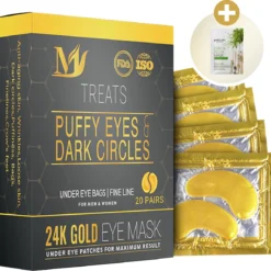 Collageen Oogmasker Tegen Wallen - 20 Paar (40 Stuks) - Gezichtsverzorging - Eye Oog Patches Pads - Goud