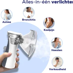 Aerosoltoestel Met 3 Mondstukken - Nebulizer Inhalator - Aerosoltoestel Kinderen, Volwassenen En Baby's - Vernevelaar Inhalator - Gezichtsstomer - Helpt Tegen Luchtwegaandoeningen -Zacht Huid Verkoop 1200x1157 3