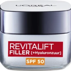 L’Oréal Paris Revitalift Filler Anti-Aging Dagcrème SPF50 - 50ml - Gezichtsverzorging Met Hyaluronzuur