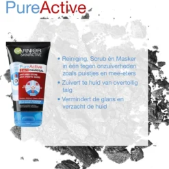 Garnier SkinActive PureActive 3in1 Gezichtsmasker Met Charcoal - 3 X 150 Ml 13 Garnier SkinActive PureActive 3in1 Gezichtsmasker Met Charcoal - 3 X 150 Ml -Zacht Huid Verkoop 1200x1171 3