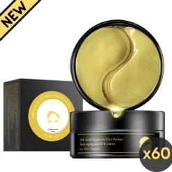 LifeProducts4You Oogmasker 60 Stuks - Eye Pads - Oogmasker Wallen - Gezichtsverzorging - Gezichtsmaskers Verzorging - Anti Wallen En Donkere Kringen - Oog Patches - 24 K Goud - Collageen