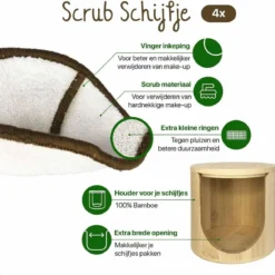 16 Herbruikbare Wattenschijfjes + Bamboe Houder - 12x Dagelijks 4x Scrub 4 Laags - Wasbare Wattenschijfjes Makeup Pads Zero Waste 24 16 Herbruikbare Wattenschijfjes + Bamboe Houder - 12x Dagelijks 4x Scrub 4 Laags - Wasbare Wattenschijfjes Makeup Pads Zero Waste -Zacht Huid Verkoop 1200x1179 2