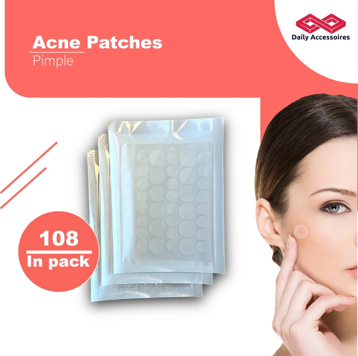 Pimple Patches - Acne Patches - Pimple Patch - Puisten Pleisters - Acne Pleister - 108 Stuks 1 Pimple Patches - Acne Patches - Pimple Patch - Puisten Pleisters - Acne Pleister - 108 Stuks