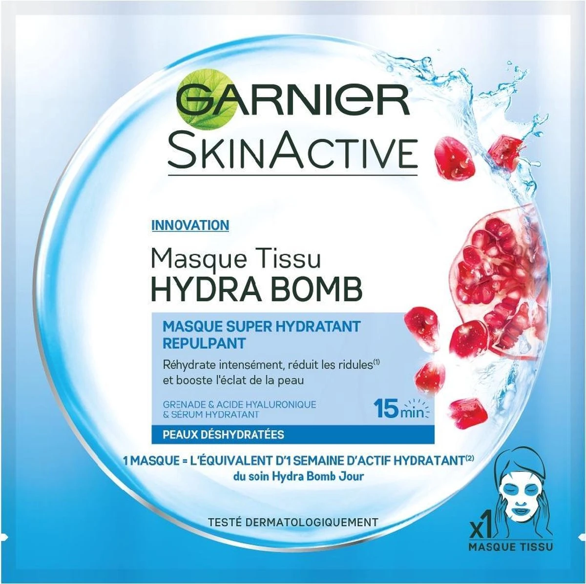 Garnier SkinActive Hydra Bomb Tissue Masker - Gezichtsmasker - 5 Stuks 8 Garnier SkinActive Hydra Bomb Tissue Masker - Gezichtsmasker - 5 Stuks - Afbeelding 8