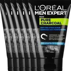 Zacht Huid Verkoop 18 L'Oréal Paris Men Expert Pure Charcoal - Anti-Blackhead Scrub - 6 X 100 Ml - Voordeelverpakking
