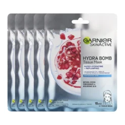 Garnier SkinActive - Hydra Bomb Sheet Masker Met Granaatappel - Gezichtsmasker - 20 Stuks - Voordeelverpakking
