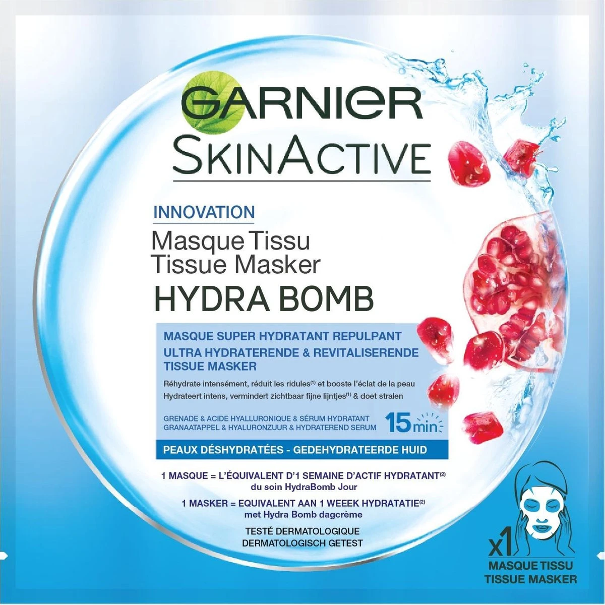 Garnier SkinActive - Hydra Bomb Sheet Masker Met Granaatappel - Gezichtsmasker - 20 Stuks - Voordeelverpakking 13 Garnier SkinActive - Hydra Bomb Sheet Masker Met Granaatappel - Gezichtsmasker - 20 Stuks - Voordeelverpakking - Afbeelding 13