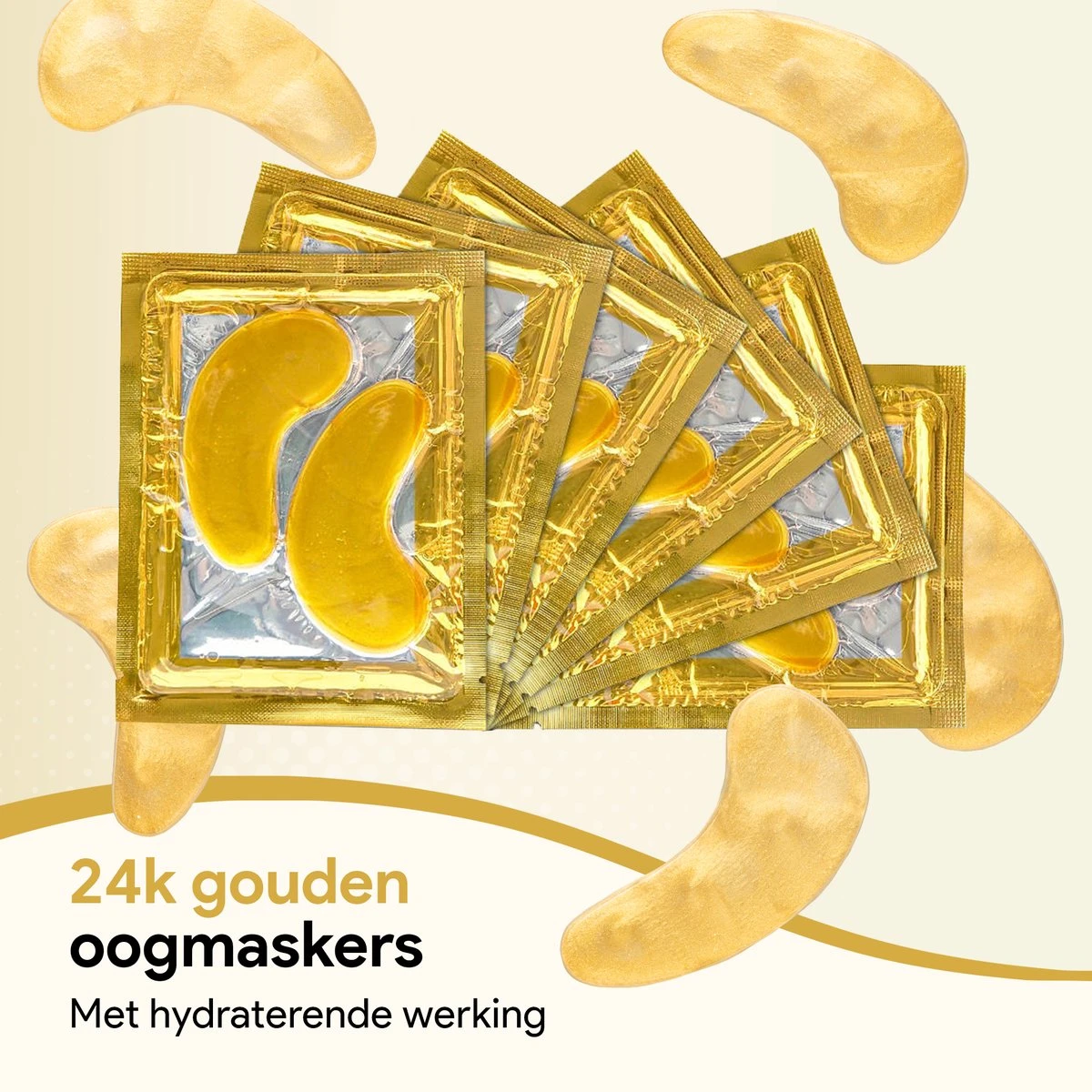 Collageen Oogmasker Tegen Wallen - 20 Paar (40 Stuks) - Gezichtsverzorging - Eye Oog Patches Pads - Goud 2 Collageen Oogmasker Tegen Wallen - 20 Paar (40 Stuks) - Gezichtsverzorging - Eye Oog Patches Pads - Goud - Afbeelding 2