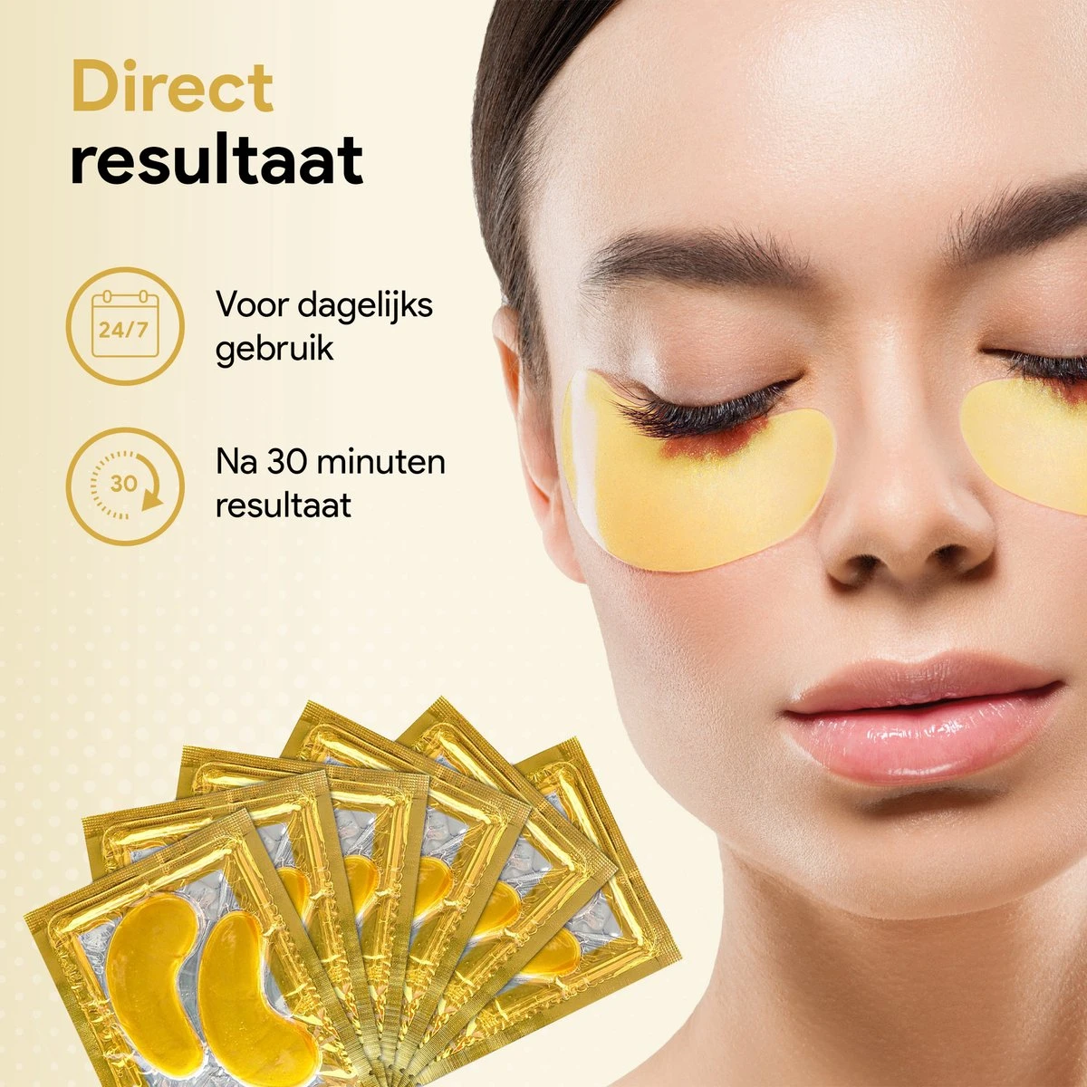 Collageen Oogmasker Tegen Wallen - 20 Paar (40 Stuks) - Gezichtsverzorging - Eye Oog Patches Pads - Goud 3 Collageen Oogmasker Tegen Wallen - 20 Paar (40 Stuks) - Gezichtsverzorging - Eye Oog Patches Pads - Goud - Afbeelding 3