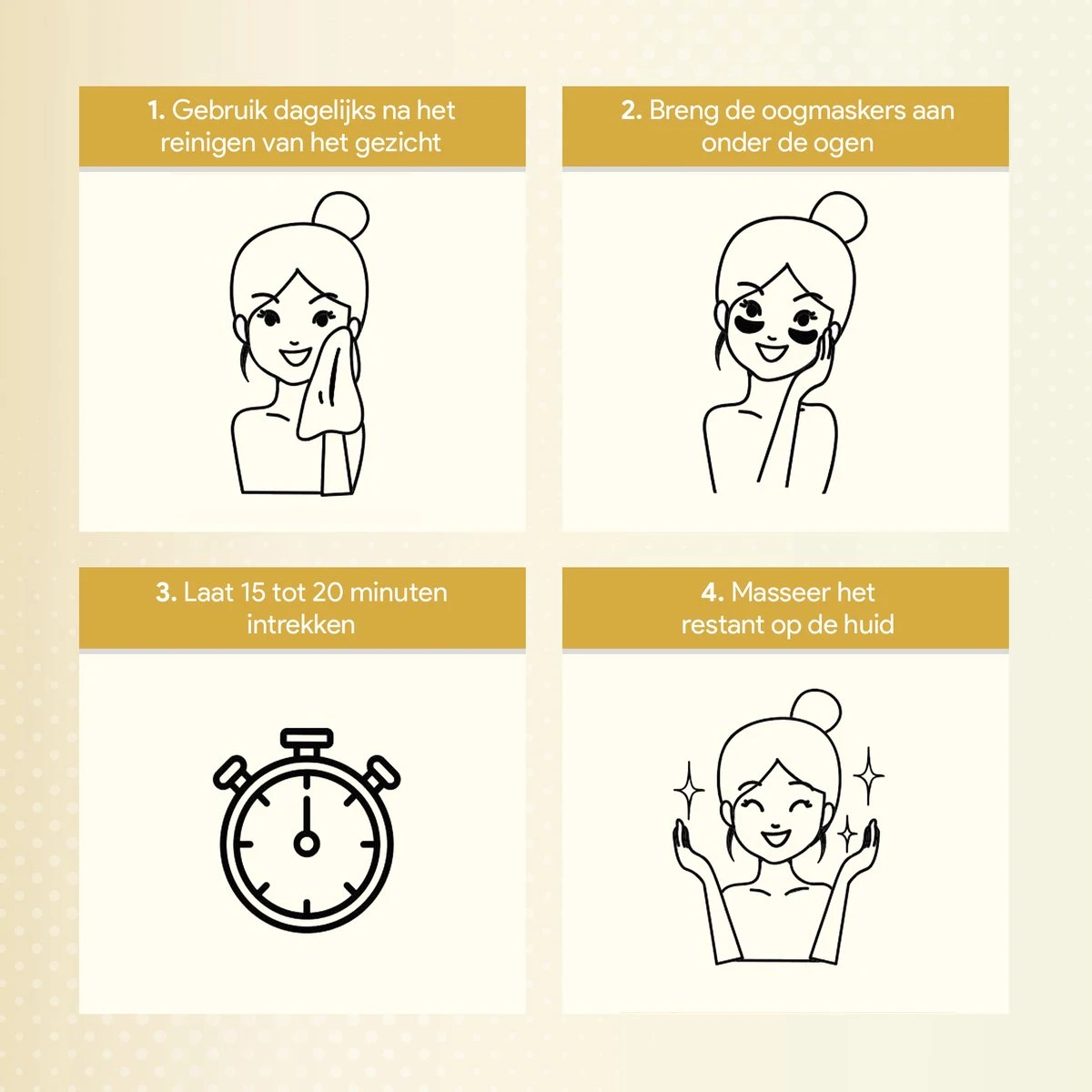 Collageen Oogmasker Tegen Wallen - 20 Paar (40 Stuks) - Gezichtsverzorging - Eye Oog Patches Pads - Goud 5 Collageen Oogmasker Tegen Wallen - 20 Paar (40 Stuks) - Gezichtsverzorging - Eye Oog Patches Pads - Goud - Afbeelding 5