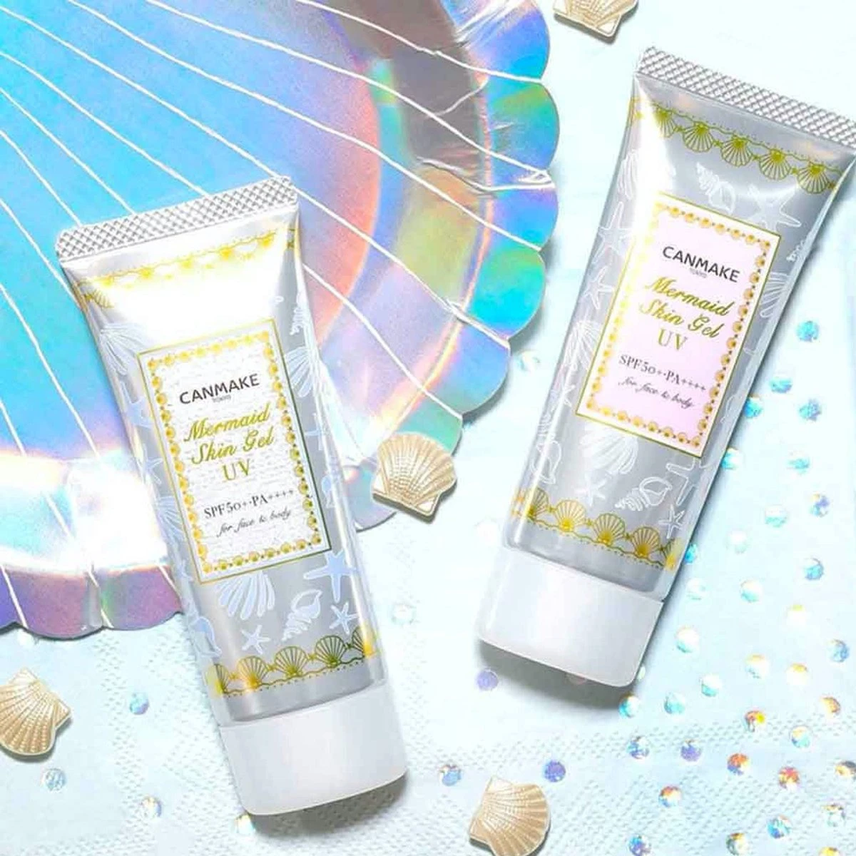 Canmake Mermaid Skin Gel UV SPF 50+ PA++++ 01 Clear 40g 2 Canmake Mermaid Skin Gel UV SPF 50+ PA++++ 01 Clear 40g - Afbeelding 2