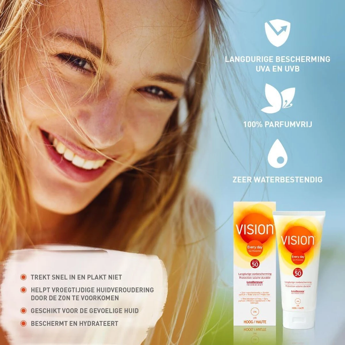 Vision Every Day Sun Protection - Zonnebrand - SPF 50 - 180 Ml 4 Vision Every Day Sun Protection - Zonnebrand - SPF 50 - 180 Ml - Afbeelding 4