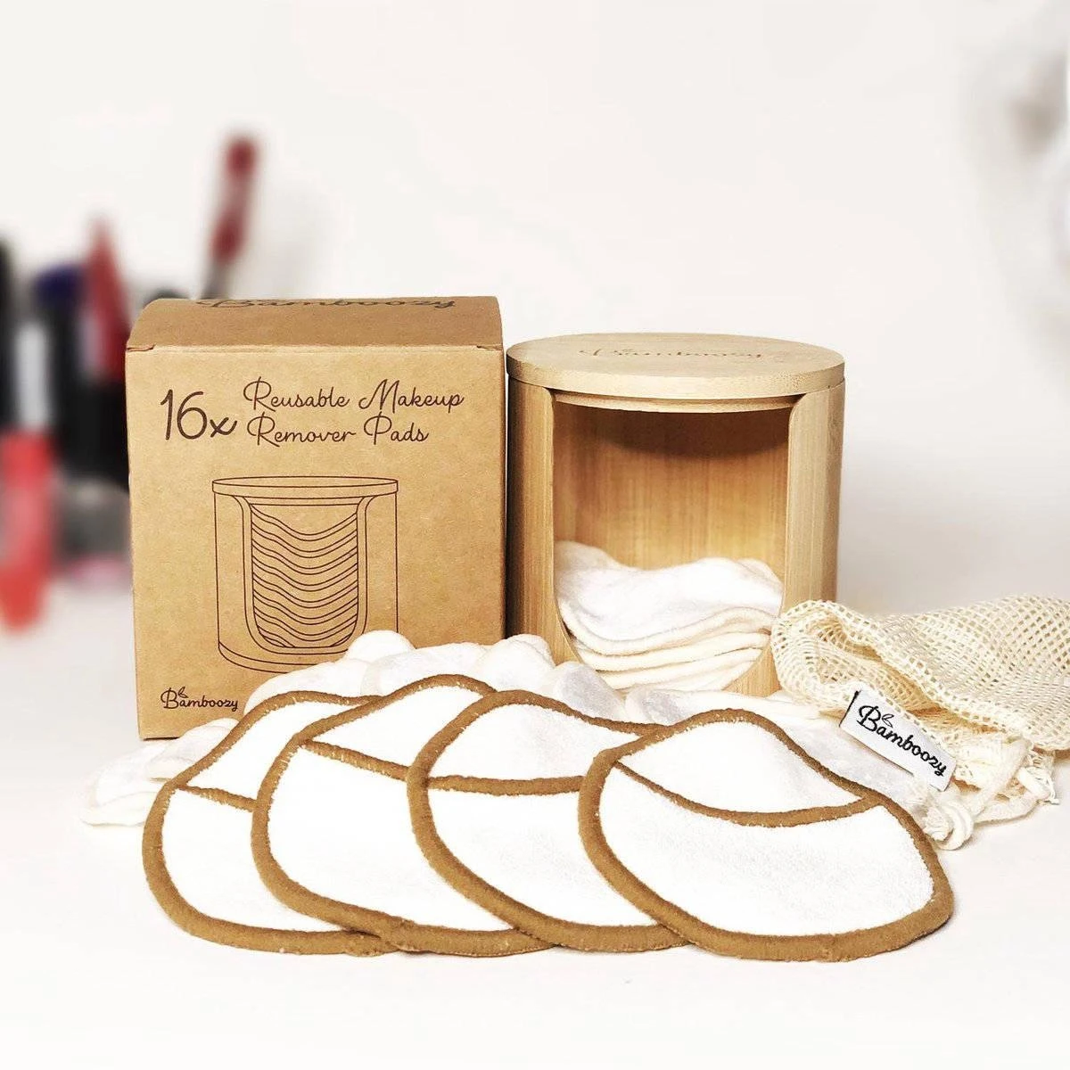 16 Herbruikbare Wattenschijfjes + Bamboe Houder - 12x Dagelijks 4x Scrub 4 Laags - Wasbare Wattenschijfjes Makeup Pads Zero Waste 12 16 Herbruikbare Wattenschijfjes + Bamboe Houder - 12x Dagelijks 4x Scrub 4 Laags - Wasbare Wattenschijfjes Makeup Pads Zero Waste - Afbeelding 12