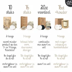 16 Herbruikbare Wattenschijfjes + Bamboe Houder - 12x Dagelijks 4x Scrub 4 Laags - Wasbare Wattenschijfjes Makeup Pads Zero Waste 33 16 Herbruikbare Wattenschijfjes + Bamboe Houder - 12x Dagelijks 4x Scrub 4 Laags - Wasbare Wattenschijfjes Makeup Pads Zero Waste -Zacht Huid Verkoop 1200x1200 571