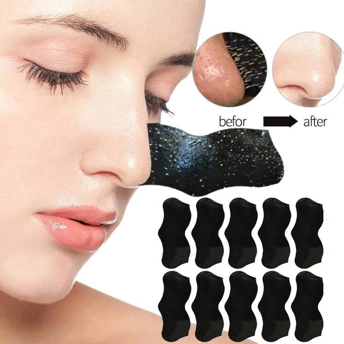 Dear She Nose Pore Strips (10 Strips), Diep Reinigende Neus Strips | Houtskool | Charcoal | Mee-eter Verwijderen | Blackhead Removal | Verstopte Poriën | Puisten | Acne | Vette Huid | Peeling Nose Mask | Pimplepatches | Skincare | Cleansing Strips 3 Dear She Nose Pore Strips (10 Strips), Diep Reinigende Neus Strips | Houtskool | Charcoal | Mee-eter Verwijderen | Blackhead Removal | Verstopte Poriën | Puisten | Acne | Vette Huid | Peeling Nose Mask | Pimplepatches | Skincare | Cleansing Strips - Afbeelding 3
