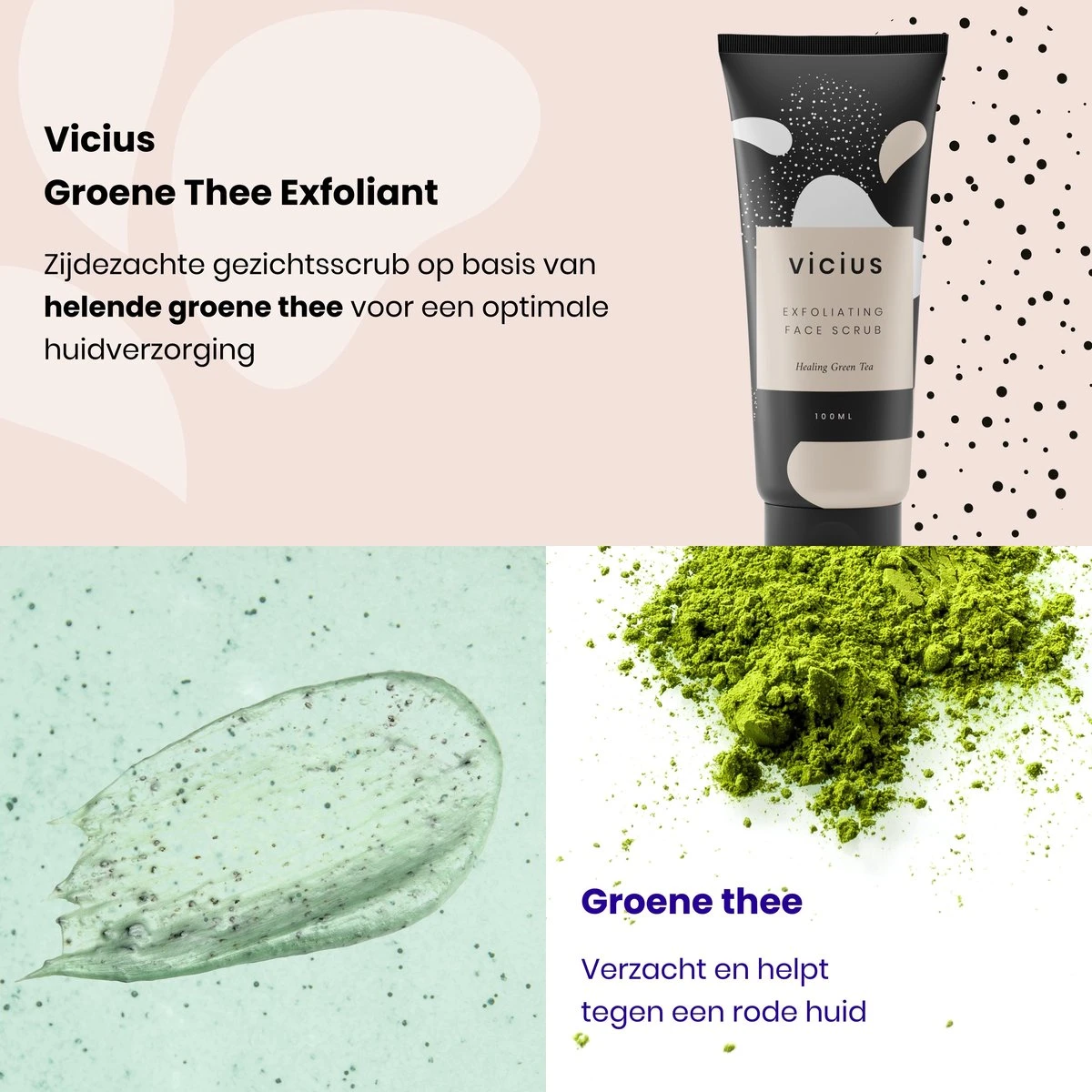 Vicius® - Scrub - Peeling Gezicht - Exfoliant - Mee Eters Verwijderen - Exfoliator Voor Vrouwen - 100 Ml 3 Vicius® - Scrub - Peeling Gezicht - Exfoliant - Mee Eters Verwijderen - Exfoliator Voor Vrouwen - 100 Ml - Afbeelding 3