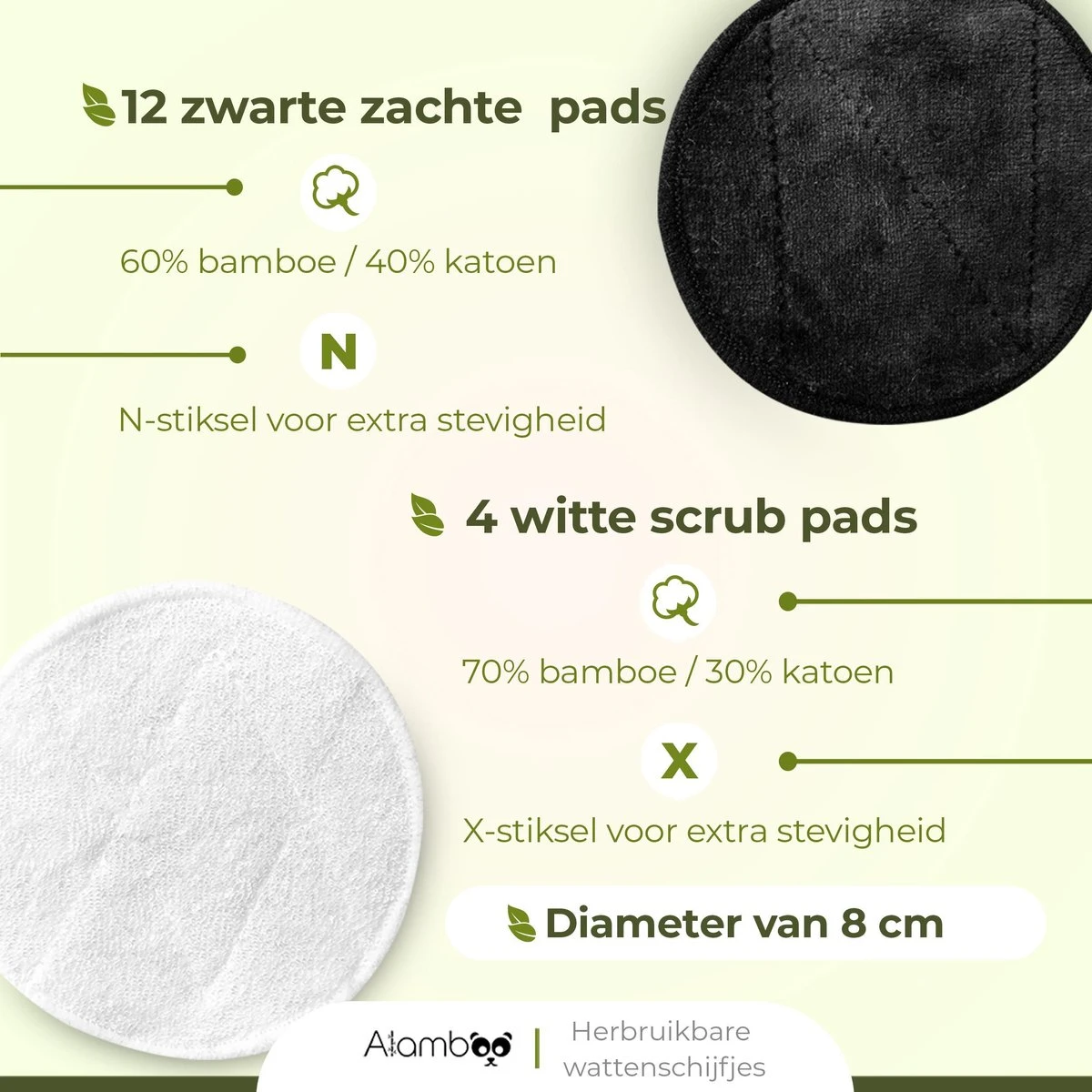 16x Herbruikbare Wattenschijfjes - Wasbare Zachte Wattenschijfjes - Duurzame & Biologische - Inclusief Waszakje 2 16x Herbruikbare Wattenschijfjes - Wasbare Zachte Wattenschijfjes - Duurzame & Biologische - Inclusief Waszakje - Afbeelding 2