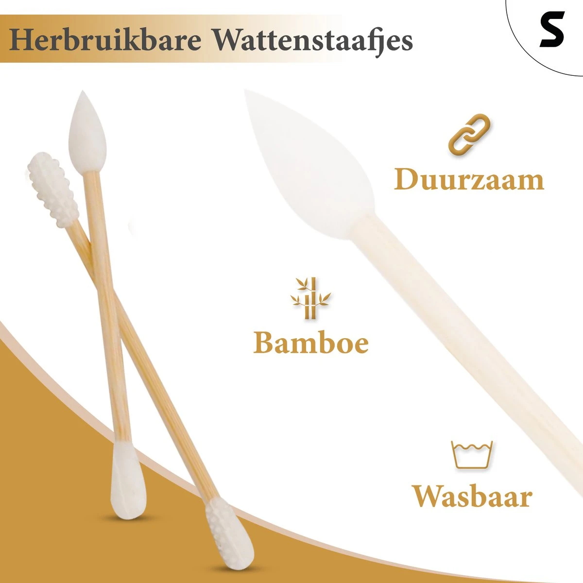 Sanic Herbruikbare Wattenstaafjes Bamboe Met Bamboehouder Wasbare Oorstaafjes Oorstokjes Herbruikbaar Duurzaam Zero-Waste Plastic Vrij - 2 Stuks 2 Sanic Herbruikbare Wattenstaafjes Bamboe Met Bamboehouder Wasbare Oorstaafjes Oorstokjes Herbruikbaar Duurzaam Zero-Waste Plastic Vrij - 2 Stuks - Afbeelding 2