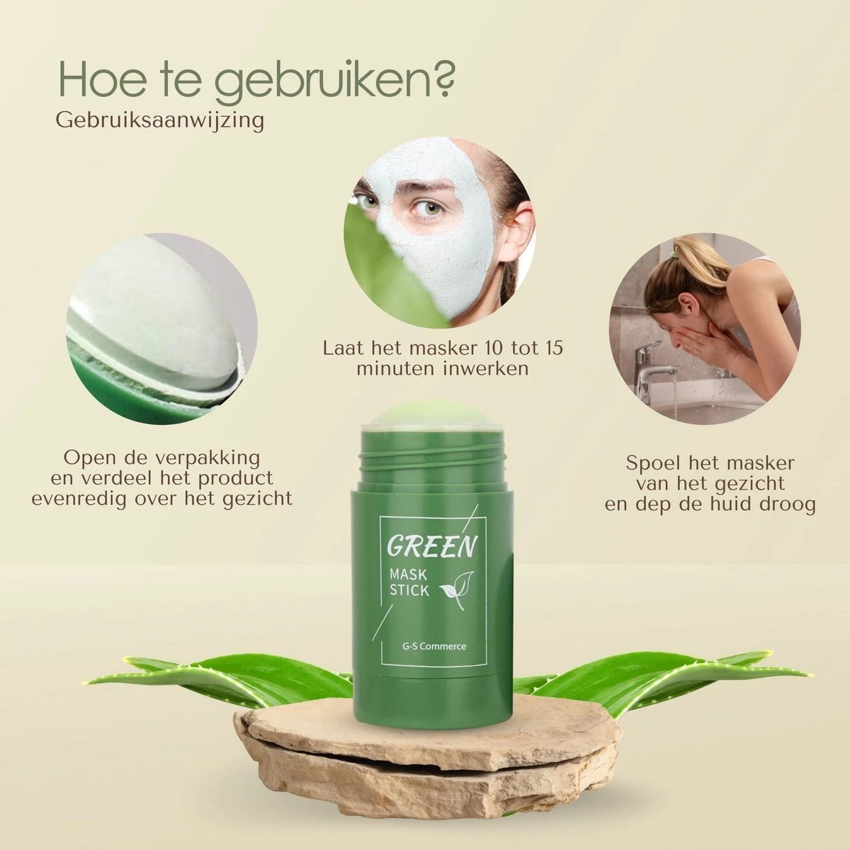 Green Mask Stick | Gezichtsmasker | Mee Eters Verwijderen | Blackhead Remover | De Originele Green Mask Stick | Groene Thee | Huidverzorging | 4 Green Mask Stick | Gezichtsmasker | Mee Eters Verwijderen | Blackhead Remover | De Originele Green Mask Stick | Groene Thee | Huidverzorging | - Afbeelding 4