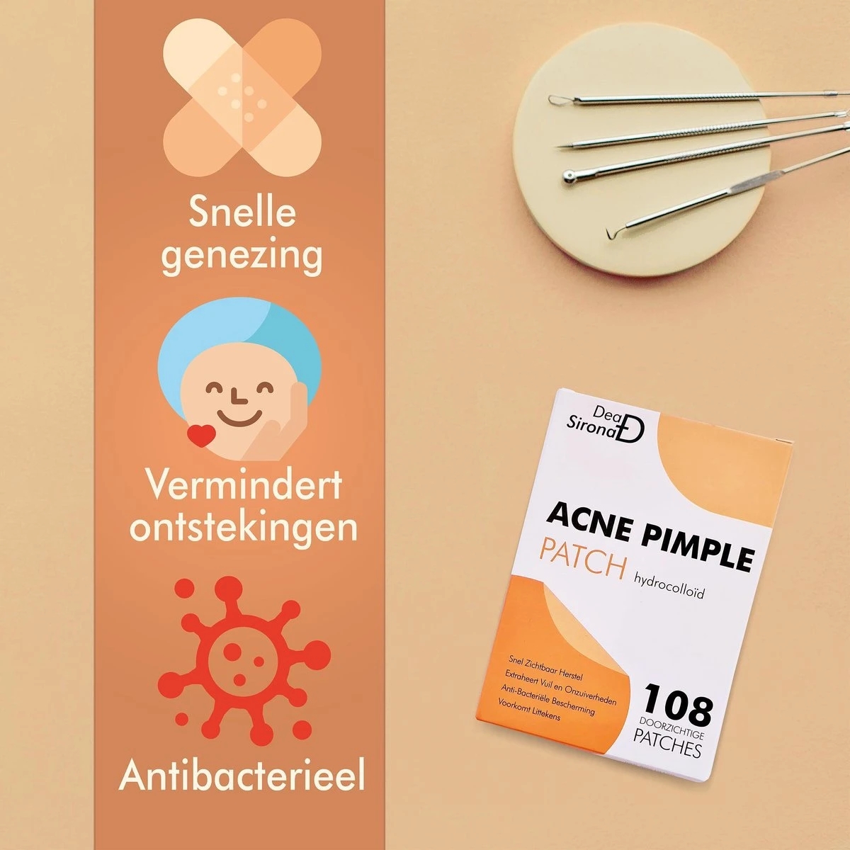 Dea Sirona Pimple Patch - Acne Patch - Puisten Verwijderaar - Puisten Pleister - Acne Pleister - Acne Sticker - Puistjes Verwijderen - 108 Stuks 2 Dea Sirona Pimple Patch - Acne Patch - Puisten Verwijderaar - Puisten Pleister - Acne Pleister - Acne Sticker - Puistjes Verwijderen - 108 Stuks - Afbeelding 2