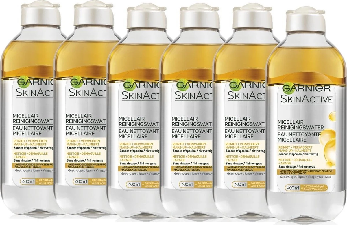 Garnier Face SkinActive Micellair Reinigingswater Waterproof Make-up - 6 X 400ml – Voordeelverpakking 8 Garnier Face SkinActive Micellair Reinigingswater Waterproof Make-up - 6 X 400ml – Voordeelverpakking - Afbeelding 8